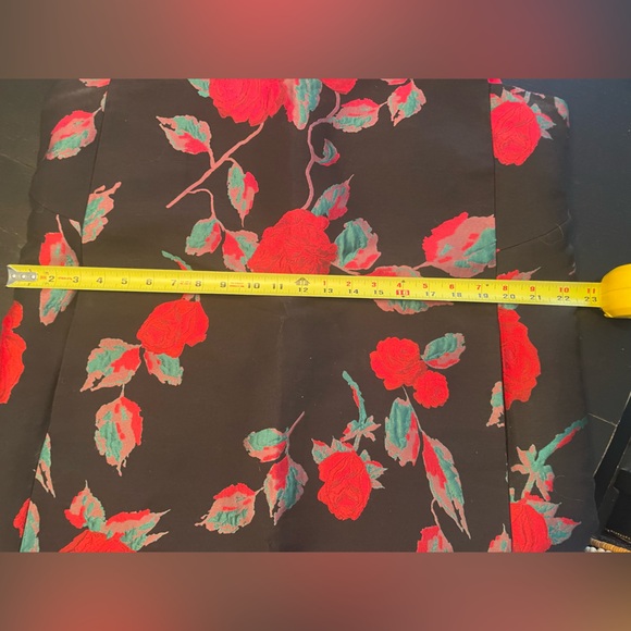 Tahari ASL Black Dress with Red Floral Design - Picture 7 of 8